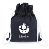 Petit sac à doudou personnalisé - COLOMBE – bleu marine Motif flocage : Bateau Pirate