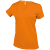 T-shirt Femme Manches Courtes encolure V 180 KARIBAN 1 Couleur : Orange (18)