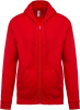 Sweat -Shirt zippé Capuche-KARIBAN (hors personnalisation) 1 Couleur : Rouge (35)