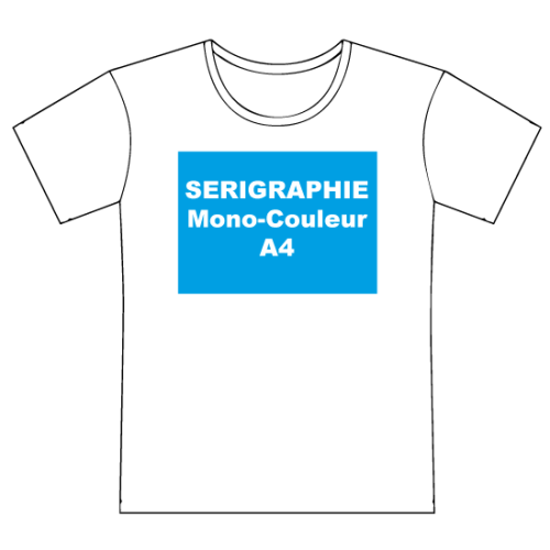 Prix et Tarif Sérigraphie logo dos format A4